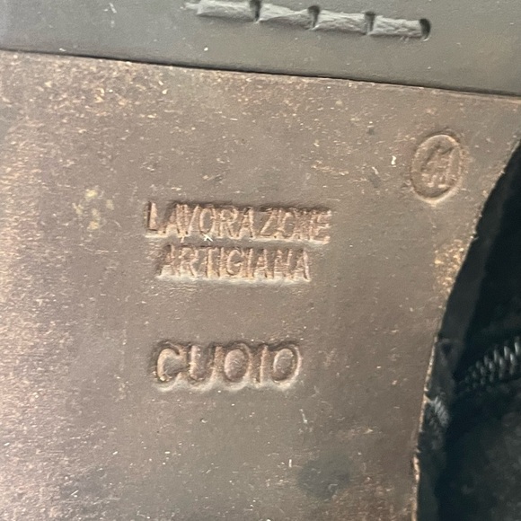 OMAI boots knee high suede buckle sz 11 or EU 41 Italian made heeled - Picture 13 of 14